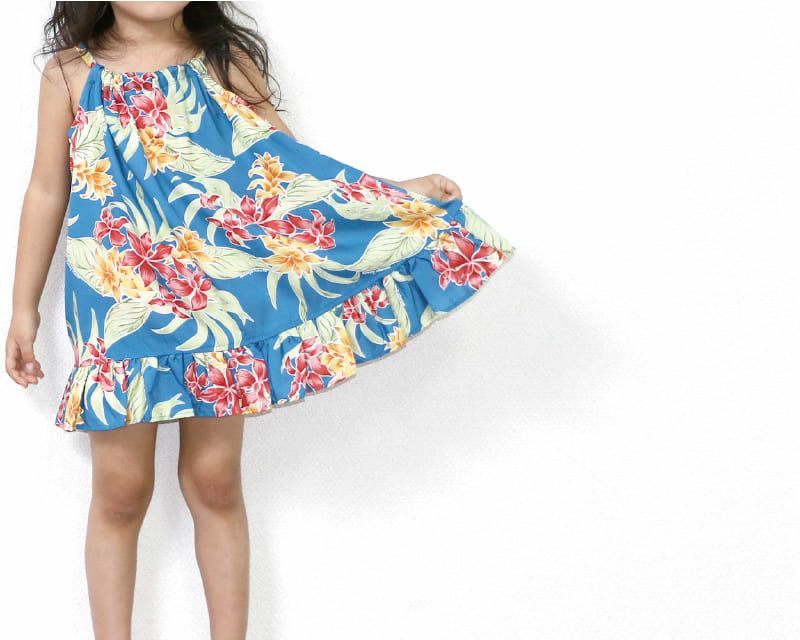 かりゆしウェア平置き画像（ブルー）