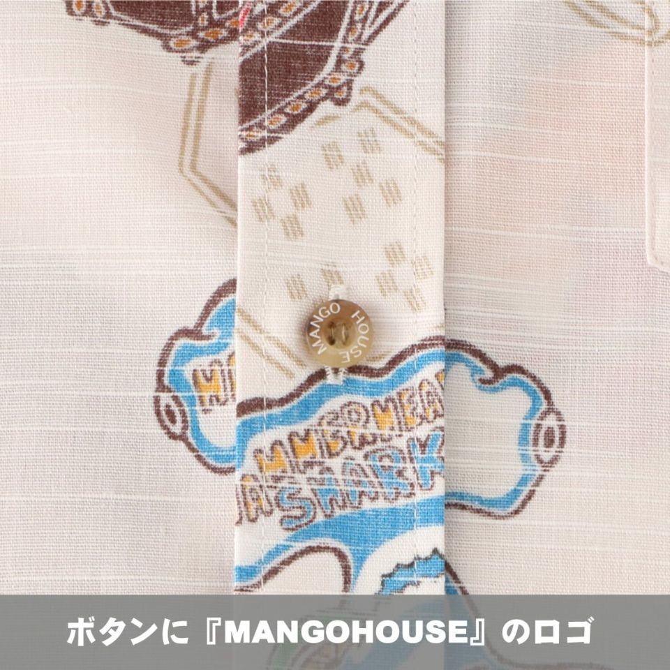 ボタンに『MANGOHOUSE』のロゴ