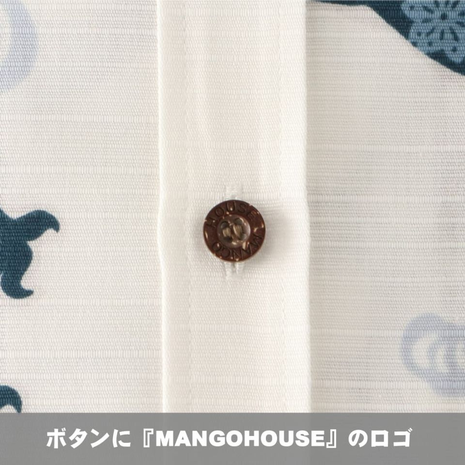 ボタンにMANGOHOUSEのロゴ