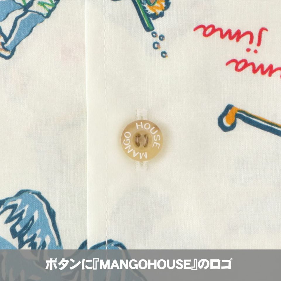 ボタンに『MANGOHOUSE』のロゴ