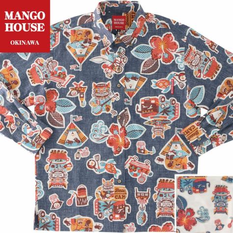 長袖シャツ　キャンピングシーサー（ボタンダウン）　メンズ