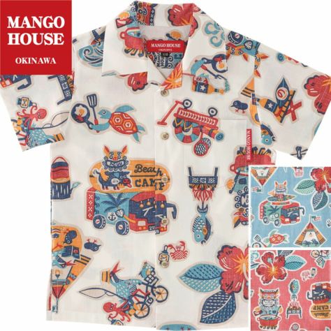 キッズシャツ　キャンピングシーサー